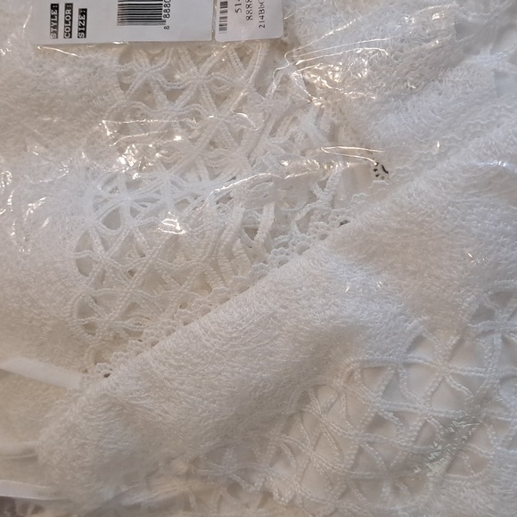 Guess Womens Eyelet Spaghetti Strap Short Fit + Flare Dress White Sz 10 - Picture 3 of 4